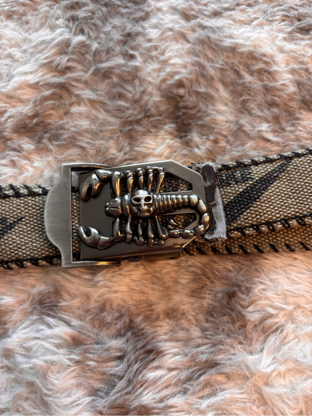 Nike vintage Y2K Canvas Belt with Silver Scorpion Buckle